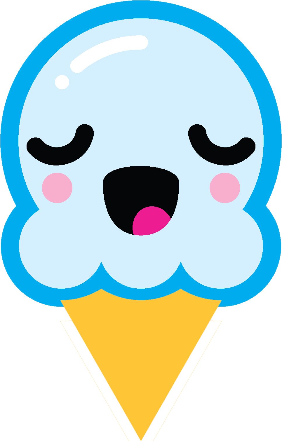 Delicious Yummy Dessert Treat Cartoon Emoji - Ice Cream Cone #2 Vinyl Decal Sticker