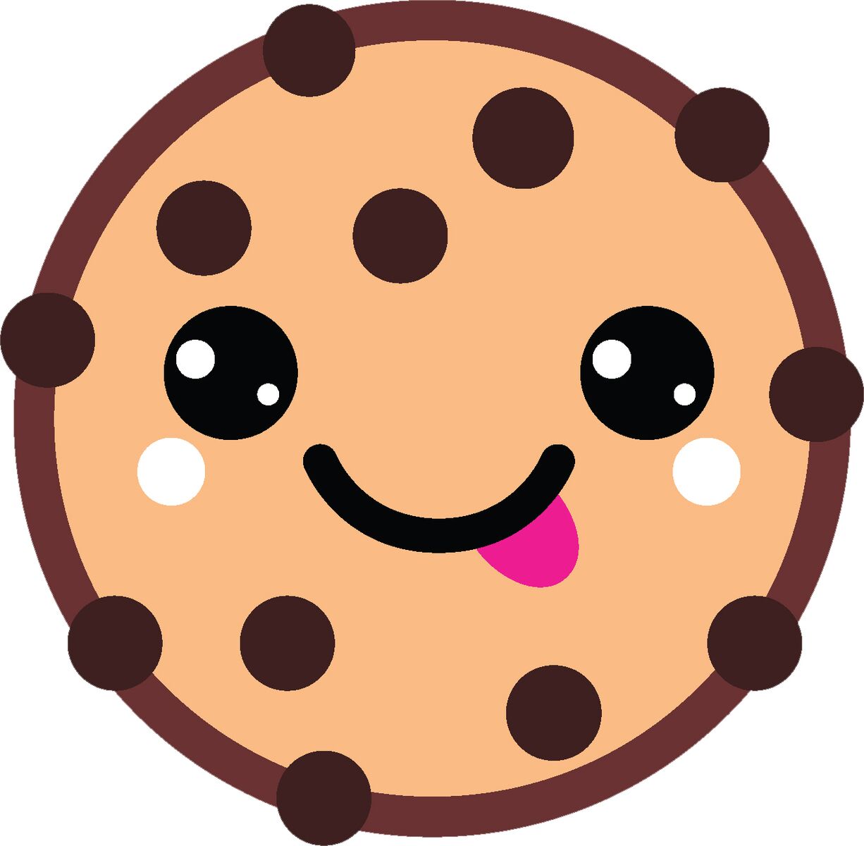 Delicious Yummy Dessert Treat Cartoon Emoji - Cookie #2 Vinyl Decal Sticker