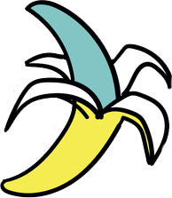 90's Teen Girl Theme Cartoon Icon - Banana Vinyl Decal Sticker