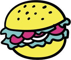 90's Teen Girl Theme Cartoon Icon - Burger Vinyl Decal Sticker