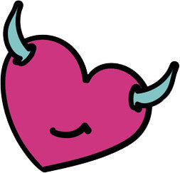 90's Teen Girl Theme Cartoon Icon - Devil Heart Vinyl Decal Sticker
