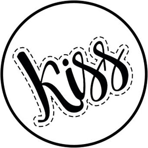 90's Teen Girl Theme Cartoon Icon - Kiss Calligraphy Vinyl Decal Sticker
