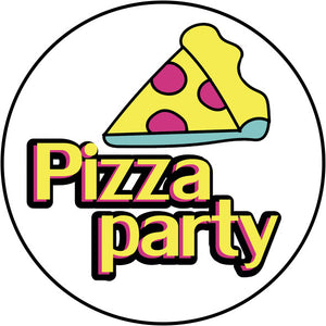 90's Teen Girl Theme Cartoon Icon - Pizza Party Vinyl Decal Sticker
