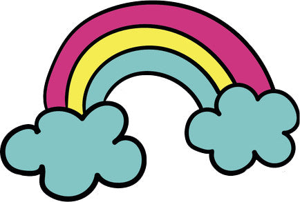 90's Teen Girl Theme Cartoon Icon - Rainbow Vinyl Decal Sticker