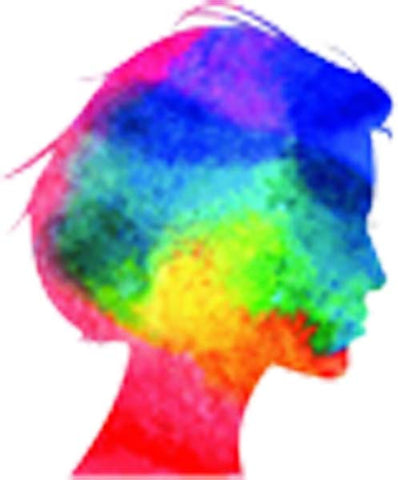 Abstract Colorful Watercolor Female Head Silhouette Cartoon Vinyl Decal Sticker