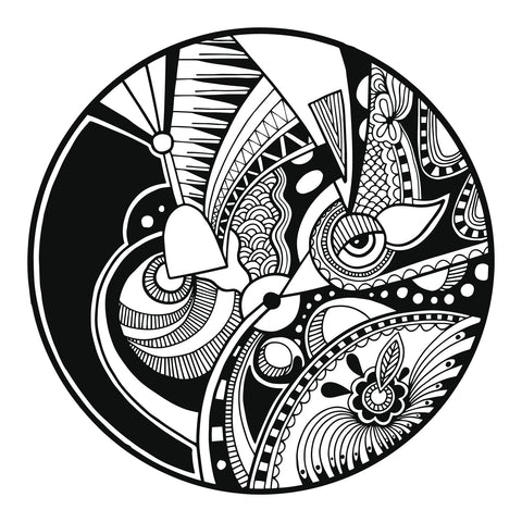 Abstract Tribal Pattern Coin Icon Vinyl Decal Sticker