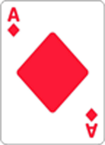 Ace Playing Cards Poker Blackjack Solitaire Game Winning Red Black Cartoon - Diamond Vinyl Decal Sticker