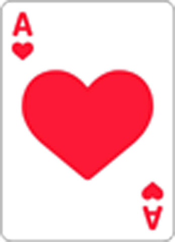 Ace Playing Cards Poker Blackjack Solitaire Game Winning Red Black Cartoon - Heart Vinyl Decal Sticker