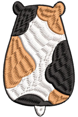 Iron on / Sew On Patch Applique Adorable Brown, Black, and White Hammy Hamster Embroidered Design