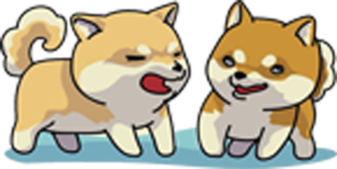 Adorable Cute Kawaii Shiba Inu Fox Playmates Cartoon - Barking Vinyl Decal Sticker
