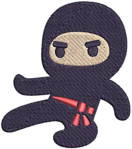 Iron on / Sew On Patch Applique Adorable Kawaii Japanese Kid Ninja Cartoon Icon #4 Embroidered Design