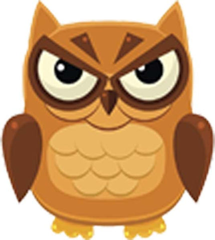 Adorable Nursery Owl Cartoon Emoji - Angry Vinyl Decal Sticker