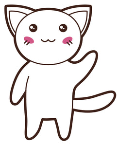 Adorable Asian Kitty Cat  (6) Vinyl Decal Sticker