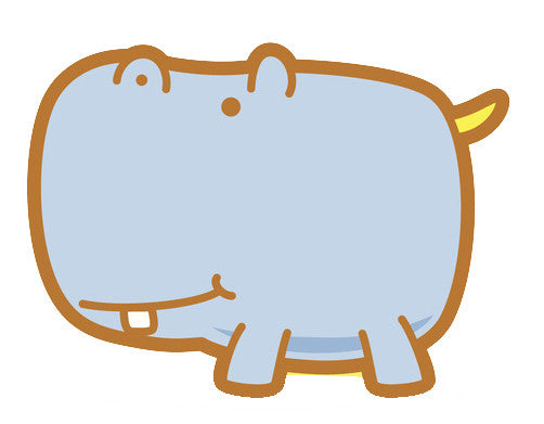 Adorable Baby Animal Cartoon - Hippo Vinyl Decal Sticker