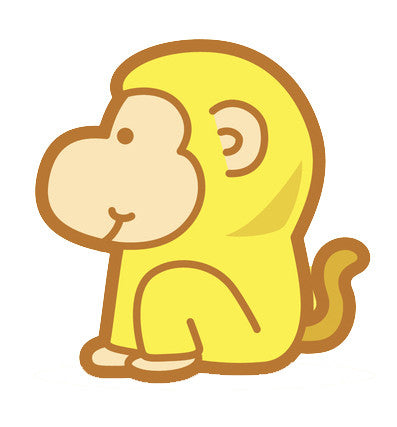 Adorable Baby Animal Cartoon - Monkey Vinyl Decal Sticker