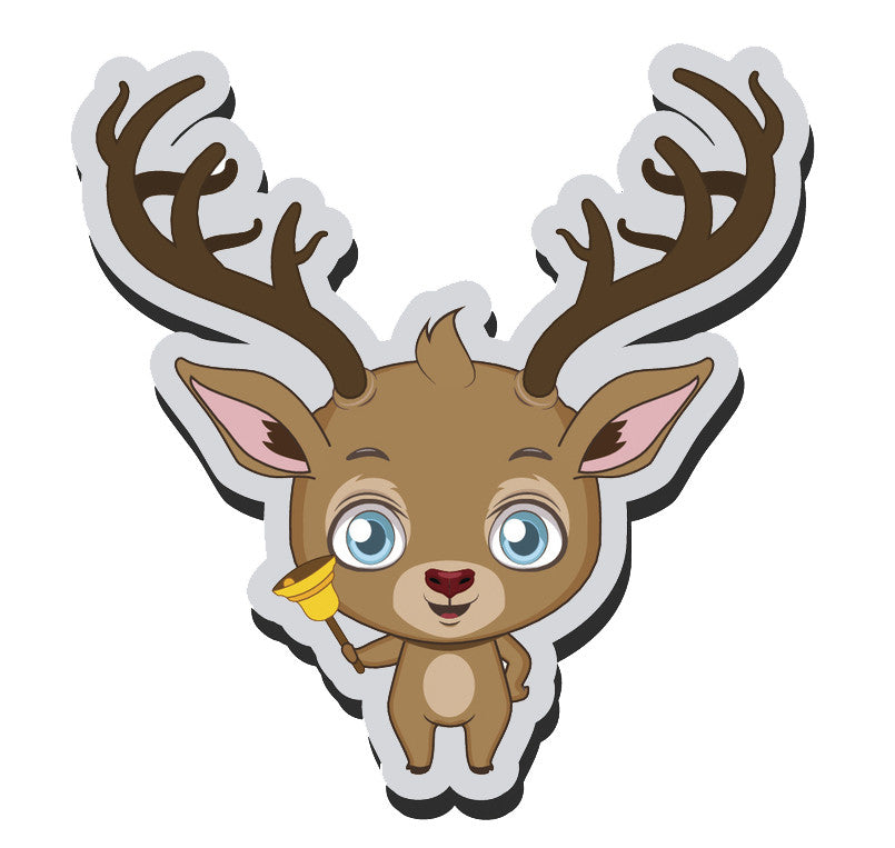 Adorable Baby Holiday Christmas Reindeer Cartoon Emoji  (1) Vinyl Decal Sticker