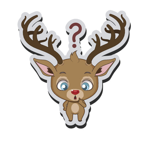 Adorable Baby Holiday Christmas Reindeer Cartoon Emoji  (4) Vinyl Decal Sticker