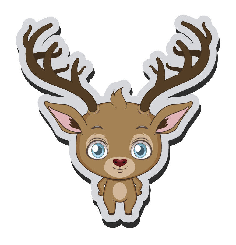 Adorable Baby Holiday Christmas Reindeer Cartoon Emoji  (5) Vinyl Decal Sticker