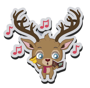 Adorable Baby Holiday Christmas Reindeer Cartoon Emoji  (7) Vinyl Decal Sticker