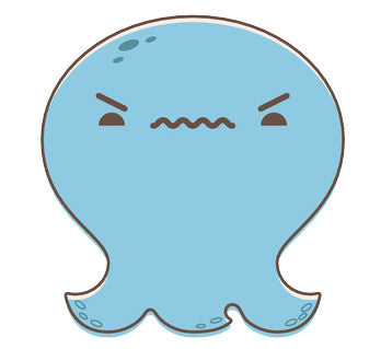 Adorable Baby Octopus Ghost Emoji - Frustrated Vinyl Decal Sticker