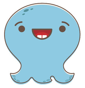 Adorable Baby Octopus Ghost Emoji - Happy Vinyl Decal Sticker