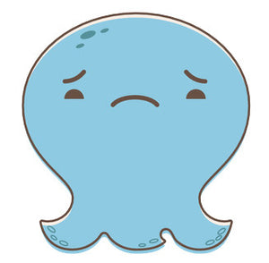 Adorable Baby Octopus Ghost Emoji - Sad Vinyl Decal Sticker