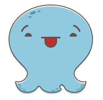 Adorable Baby Octopus Ghost Emoji - Silly Vinyl Decal Sticker