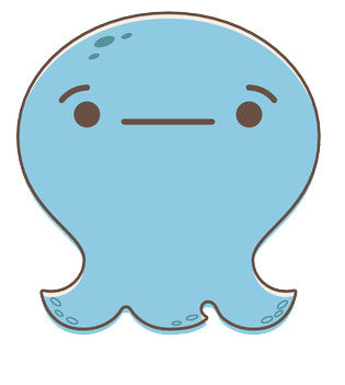 Adorable Baby Octopus Ghost Emoji - Uncomfortable Vinyl Decal Sticker