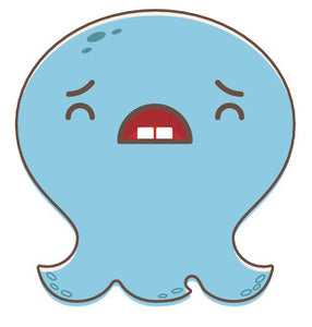 Adorable Baby Octopus Ghost Emoji - Upset Vinyl Decal Sticker