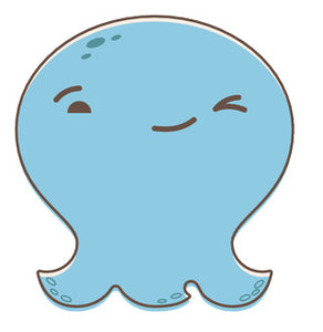 Adorable Baby Octopus Ghost Emoji - Winking Vinyl Decal Sticker