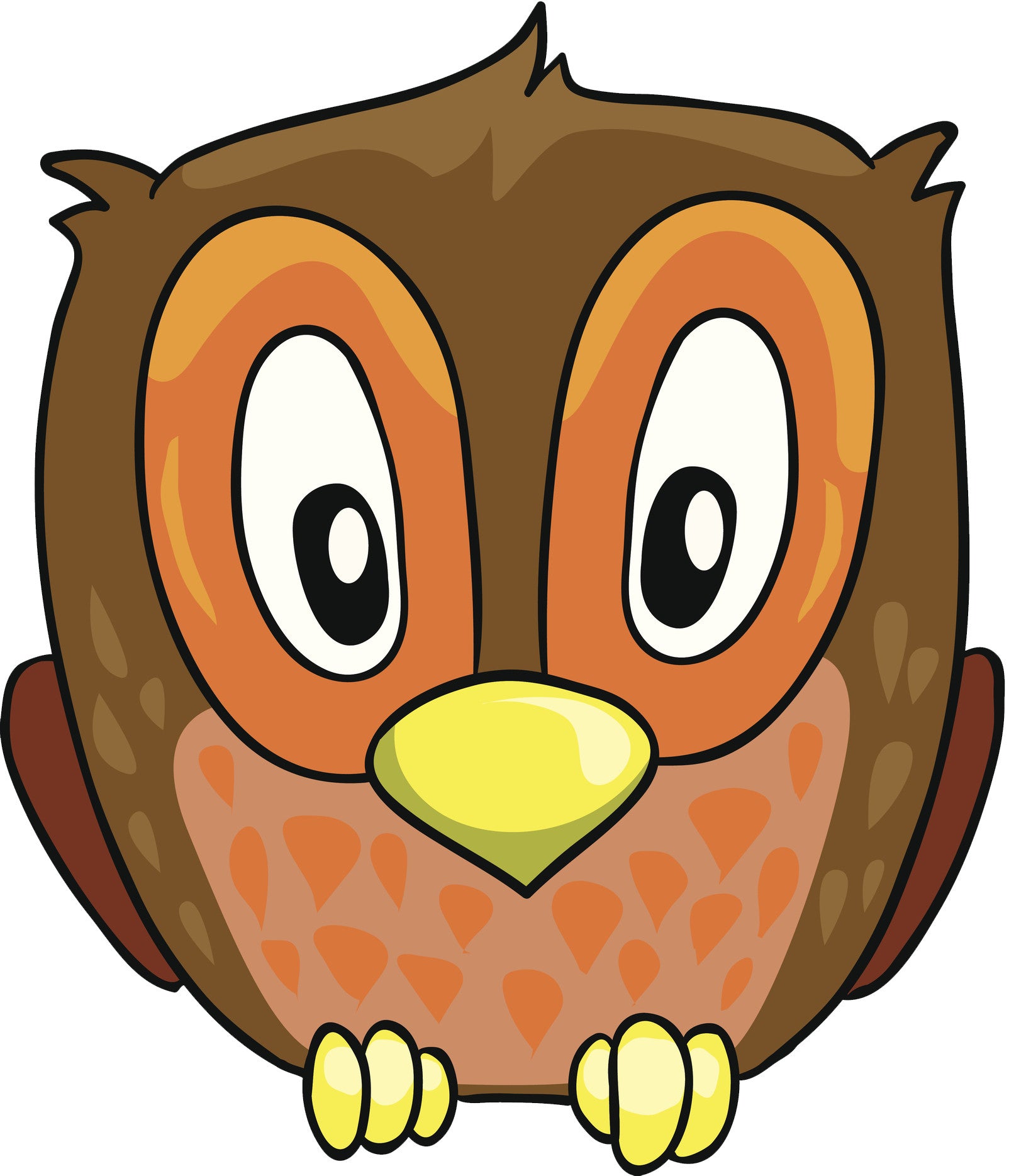 Adorable Baby Owl with Large Eyes Cartoon Vinyl Decal Sticker