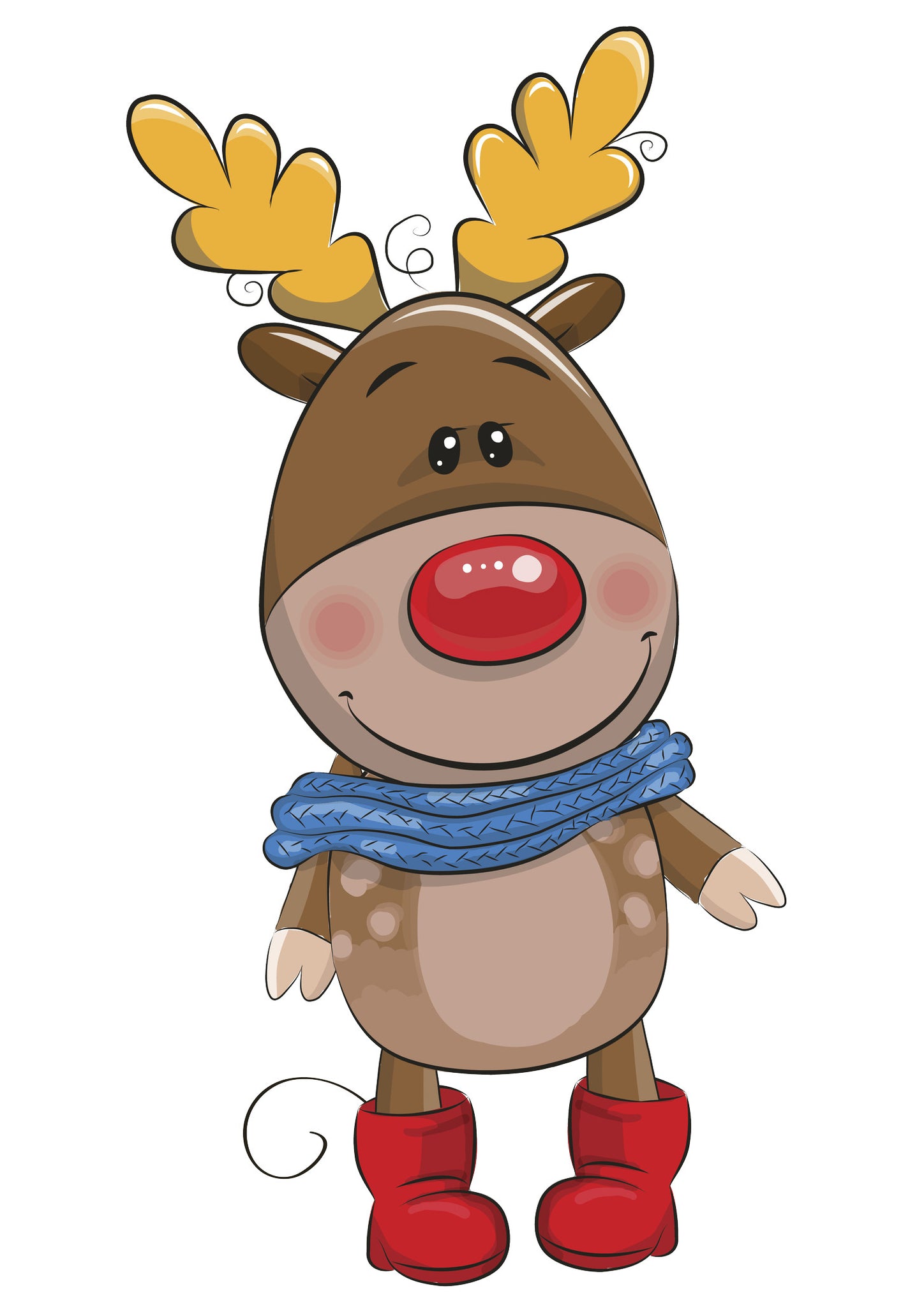 Adorable Baby Rudolph Reindeer Cartoon Vinyl Decal Sticker