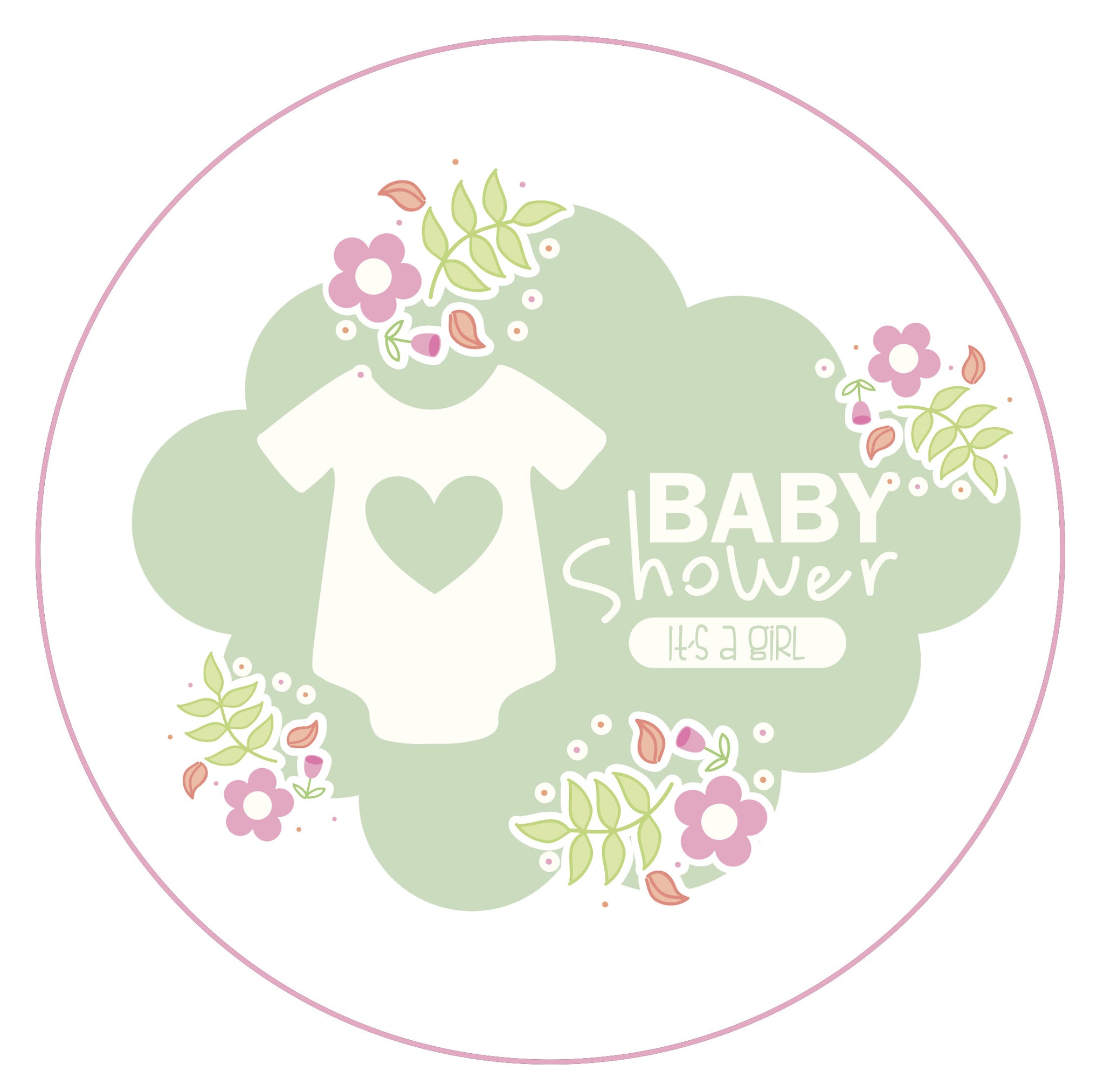 Adorable Baby Shower Cloud Icon  It's a Girl Onesie Vinyl Decal Sticker