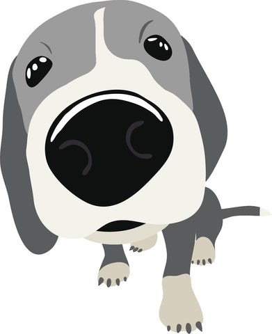 Adorable Blue Nose Gray Pitbull Puppy Dog Cartoon Vinyl Decal Sticker