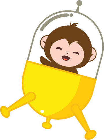 Adorable Cute Baby Space Monkey Cartoon #3 Vinyl Decal Sticker