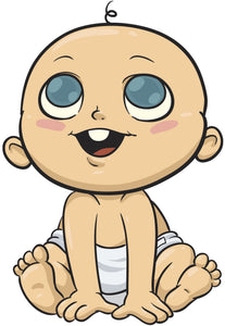 Adorable Cute Blushing Baby with Big Blue Eyes Cartoon Vinyl Decal Sticker