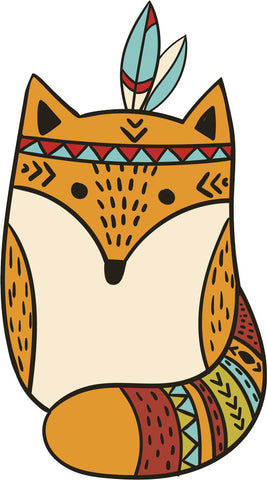 Adorable Cute Forest Totem Animal Golden Cartoon - Fox Vinyl Decal Sticker
