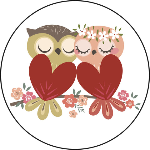 Adorable Cute Hipster Floral Heart Owl Cartoon Icon Vinyl Decal Sticker