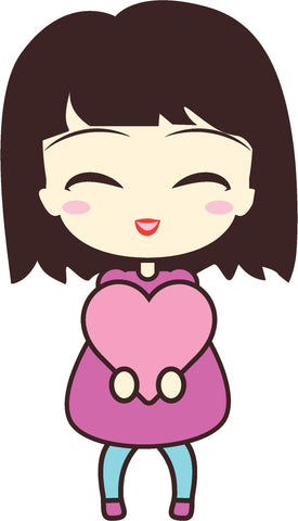 Adorable Cute Japanese Kawaii Girl Cartoon Emoji #1 Vinyl Decal Sticker