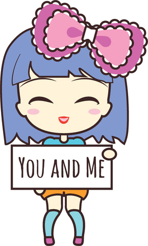 Adorable Cute Japanese Kawaii Girl Cartoon Emoji #2 Vinyl Decal Sticker