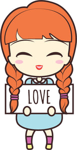 Adorable Cute Japanese Kawaii Girl Cartoon Emoji #4 Vinyl Decal Sticker