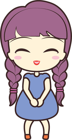 Adorable Cute Japanese Kawaii Girl Cartoon Emoji #5 Vinyl Decal Sticker