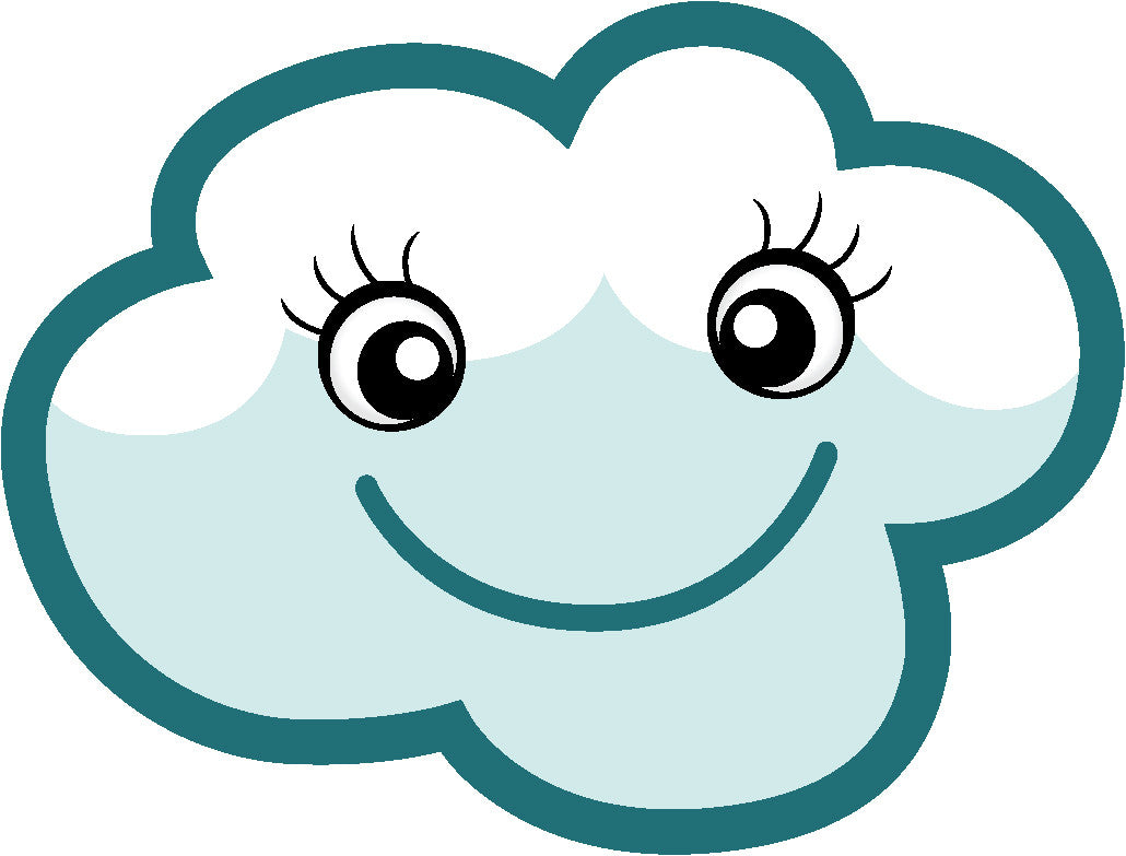 Adorable Feminine Kawaii Climate Weather Cartoon Emoji - Cloud #3 Vinyl Decal Sticker