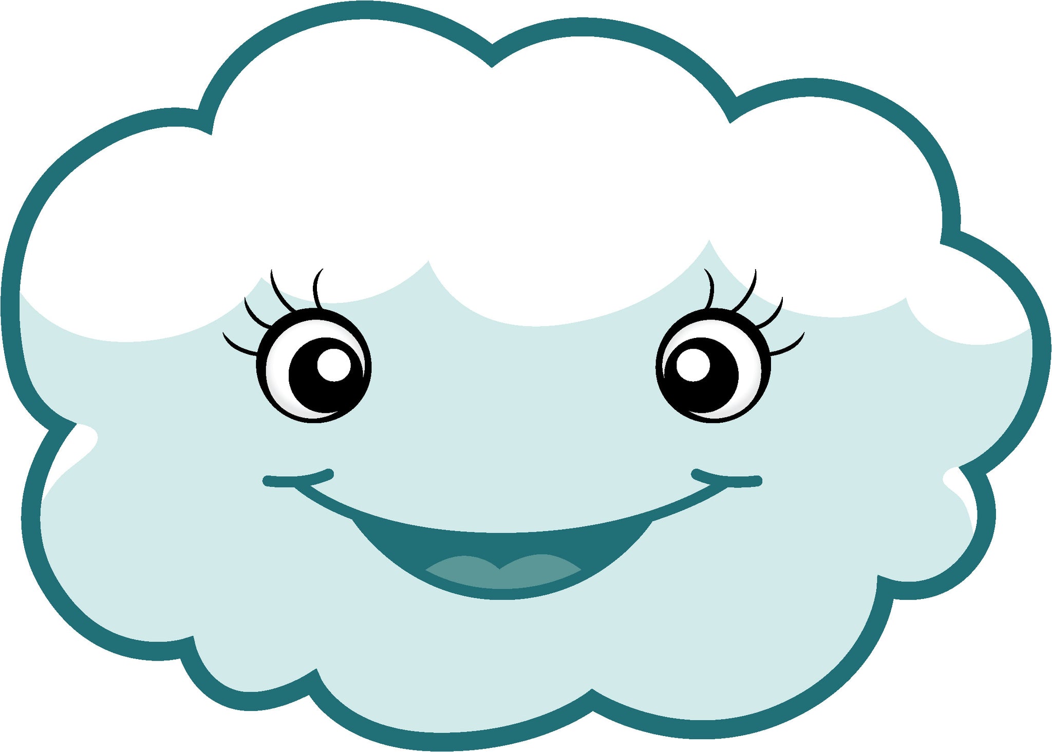 Adorable Feminine Kawaii Climate Weather Cartoon Emoji - Cloud #4 Vinyl Decal Sticker