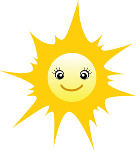 Adorable Feminine Kawaii Climate Weather Cartoon Emoji - Sun Vinyl Decal Sticker
