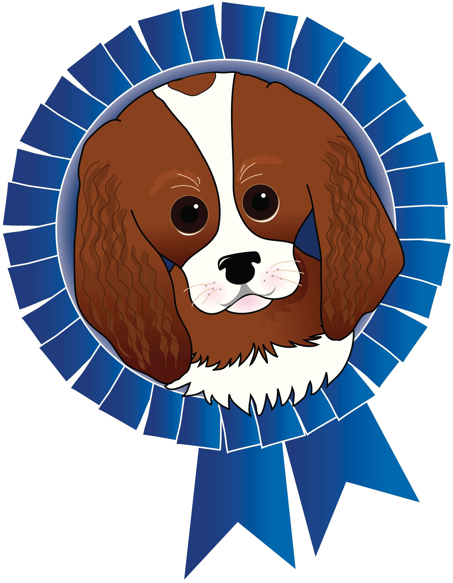 Adorable First Prize Blue Ribbon Puppy Dog Vinyl Decal Sticker