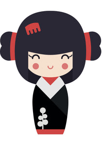 Adorable Geisha Girl in Kimono #1 Vinyl Decal Sticker