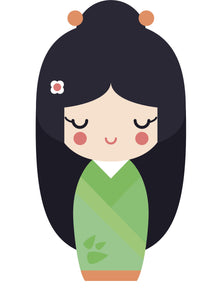 Adorable Geisha Girl in Kimono #2 Vinyl Decal Sticker