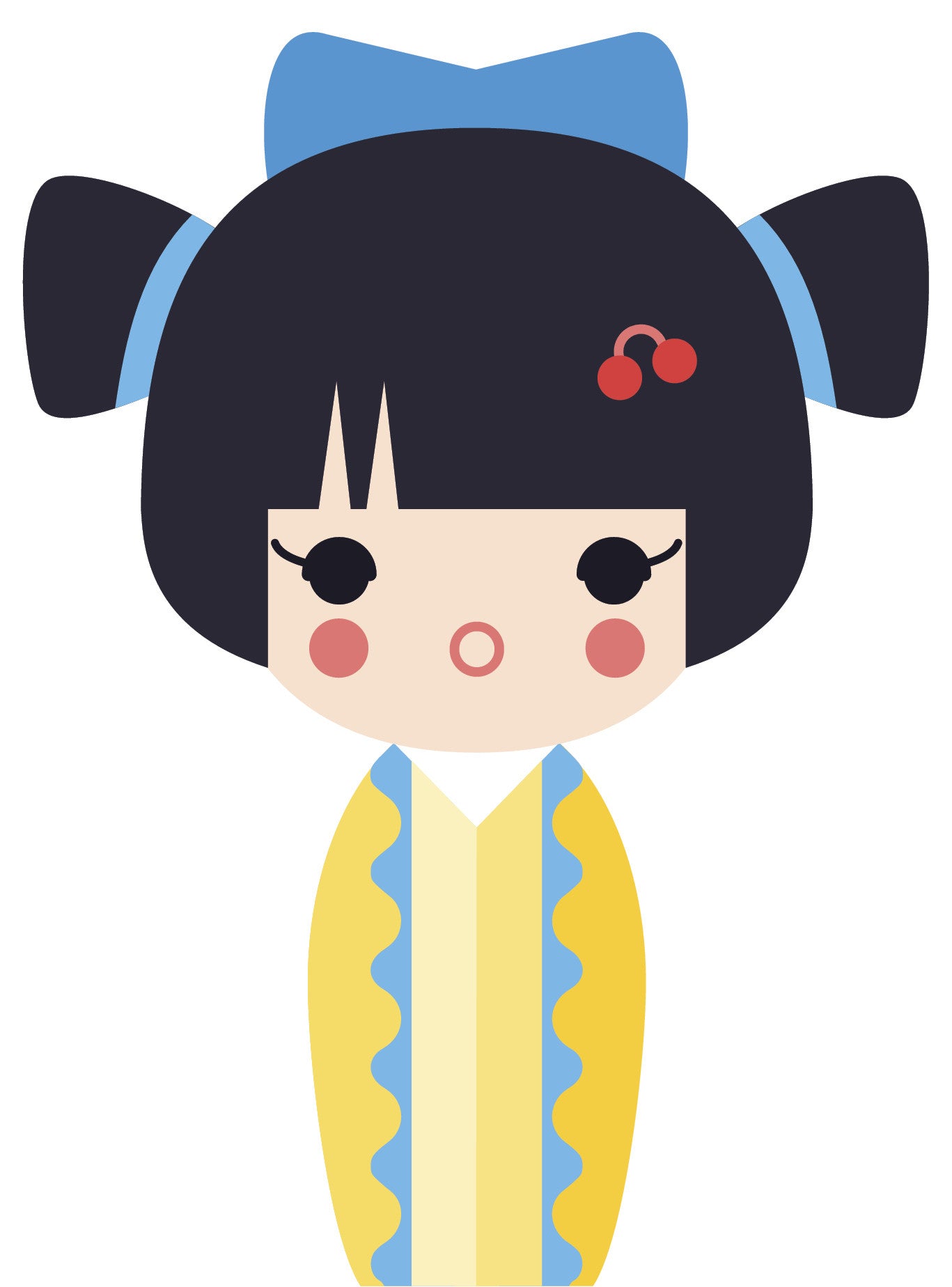 Adorable Geisha Girl in Kimono #4 Vinyl Decal Sticker