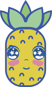 Adorable Girly Kawaii Pineapple Cartoon Emoji #3 Vinyl Decal Sticker